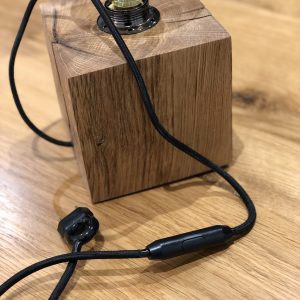Lampe Cube en bois de chêne 15 cm