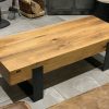 table basse en poutres de chêne