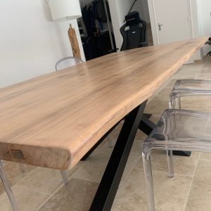 Alternative view of Table en chêne clair pied Mikado